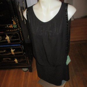 NEW WITH TAGS SCARLETT BLACK DRESS SZ 8 WITH SEQUENT EDGES
